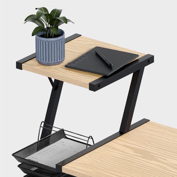 Skrivbord med hyllor - MARK ADLER - Ledare 3.5 Craft - Kompakt design - Praktisk förvaring - Metallstruktur