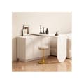 Miniatyrbild 4 av 6: Bureau, vridbar L-formad skrivbord, skrivbord, sminkbord, vit 110 cm