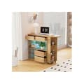 Miniatyrbild 3 av 6: Bureau, L-formad skrivbord med hylla, snurrande bordsskiva med LED-belysning