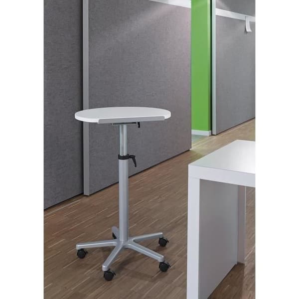 Stående skrivbord MAUL Statisk Arbetsstation, Kontinuerligt Justerbar Höjd från 75 till 120 cm, Vit