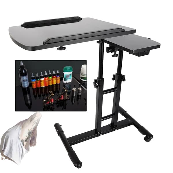 Bærbar Tattoo Arbejdsstation, Justerbar Højde 57,5-90 cm, Robust Jernkonstruktion, Sikkerhedsfunktioner