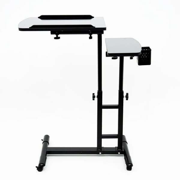 Mobil tatueringsarbetsstation, justerbar höjd 57,5-90 cm, rymlig dubbel arbetsbänk,svart