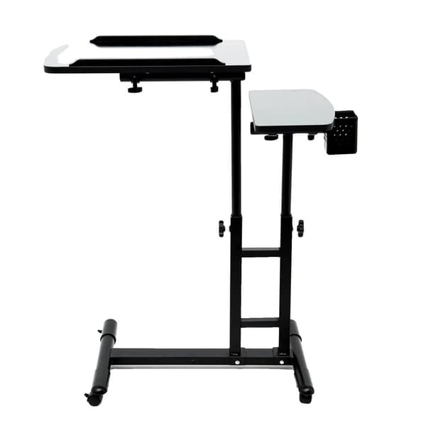 Mobil tatueringsarbetsstation, justerbar höjd 57,5-90 cm, rymlig dubbel arbetsbänk,svart