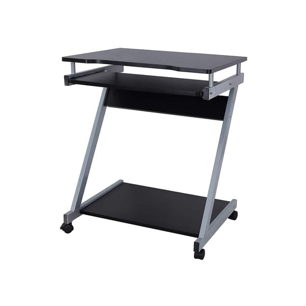 Mobilt skrivbord i Z-form svart
