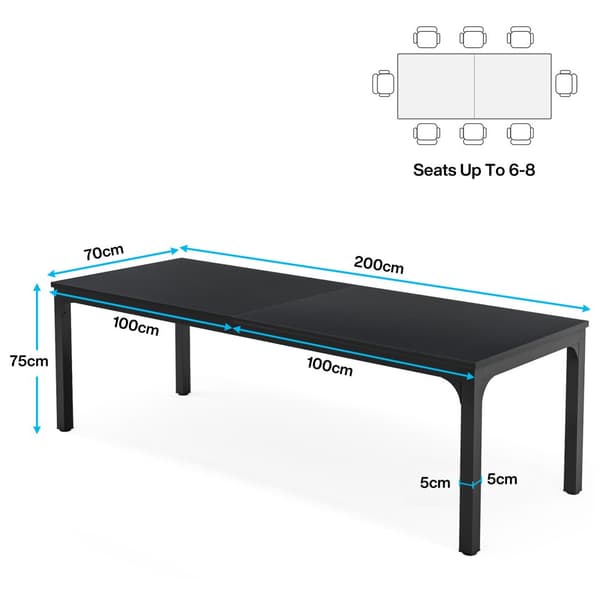Tribesigns Datorbord - Skrivbord - 200 x 70 x 75 cm - Arbetsbord - Industriell stil