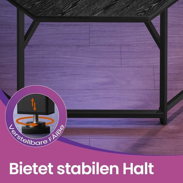 Rootz L -formet skrivebordspilbord - hjørnebord - arbejdsstation - Rumbesparende design - 149,1 cm x 149,1 cm x 76,1 cm