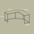Miniatyrbillede 5 af 5: Rootz L -formet skrivebord - Gamingbord - Hjørnetesbord - Rumbesparende design - 149 cm x 149 cm x 75 cm