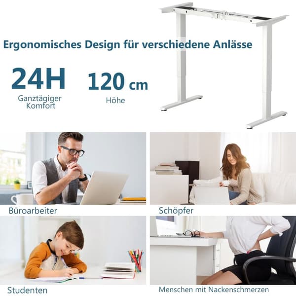 Bordsskiva, 109-151x59x70-120 cm, Vit