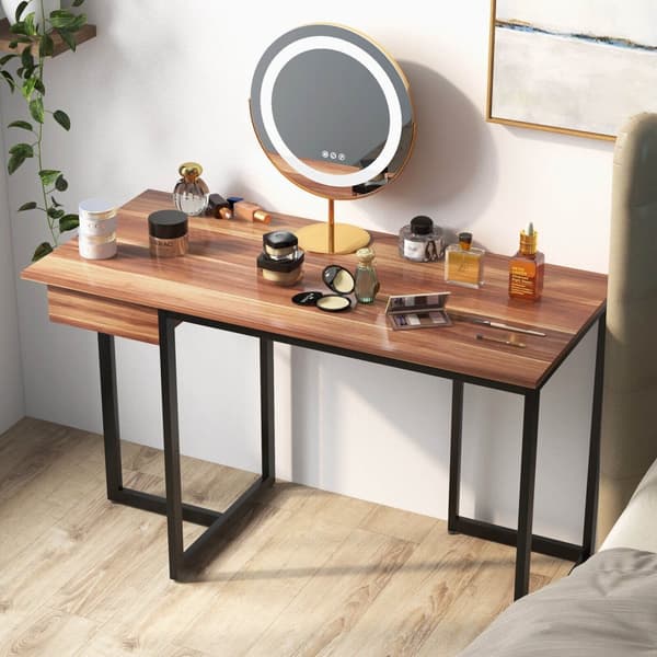 Computerskrivebord, 122x56x76 cm, Valnød
