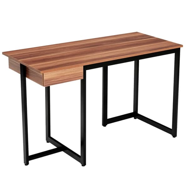 Computerskrivebord, 122x56x76 cm, Valnød