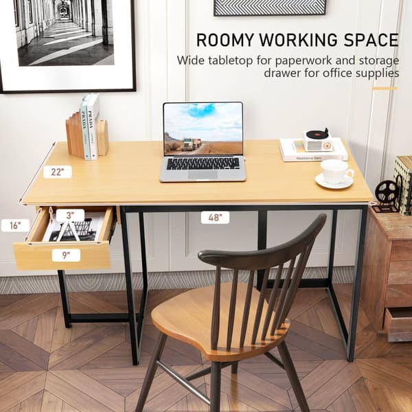 Computerskrivebord, 48x22x30 tommer, Natur