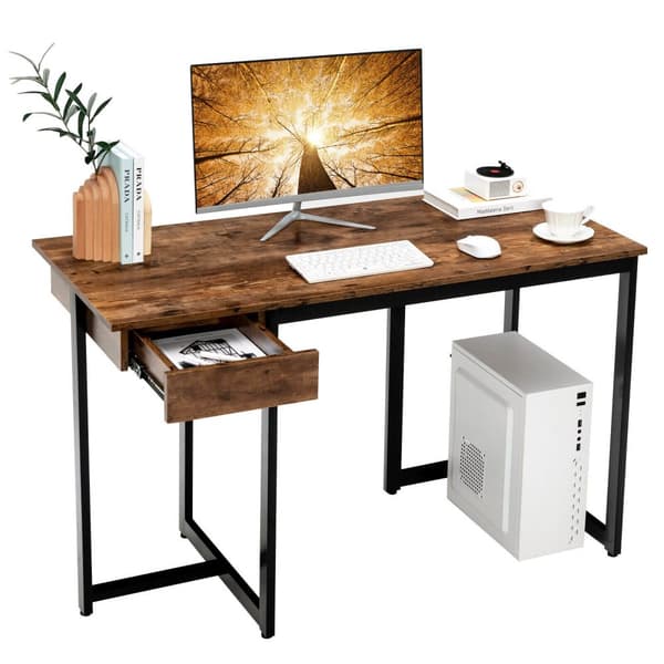 Datorskrivbord, 122x56x76 cm, Brun