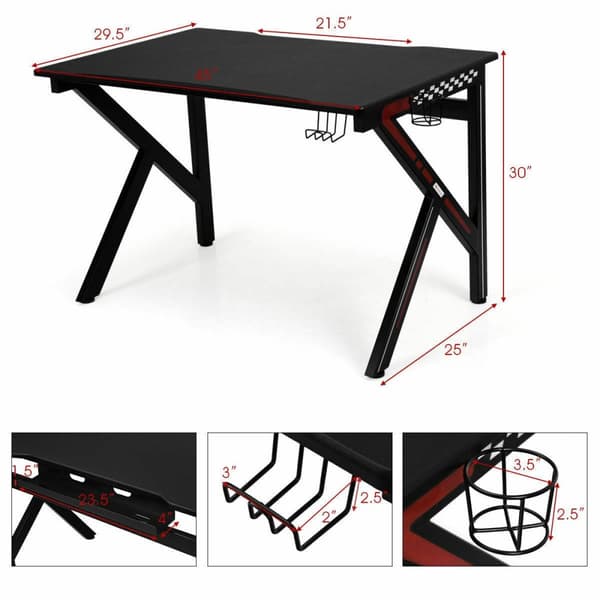 Speldatorbord, 114x75x76 cm, Svart