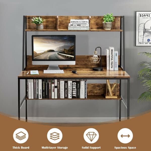 Datorskrivbord, 47x22.5x55 tum, Natur