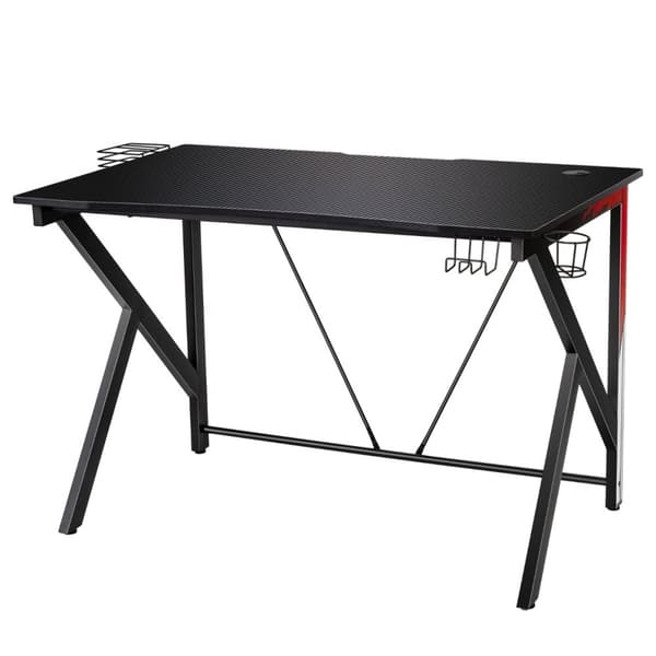 Gaming skrivebord, 115x73x76.5 cm, Sort