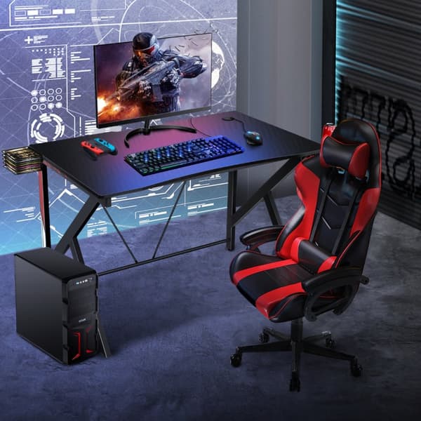 Gaming skrivebord, 115x73x76.5 cm, Sort