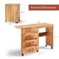 Miniatyrbillede 4 af 8: Foldbart sybord, 119x117x80 cm, Natur/Brunt/Hvid