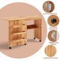 Miniatyrbillede 8 af 8: Foldbart sybord, 119x117x80 cm, Natur/Brunt/Hvid