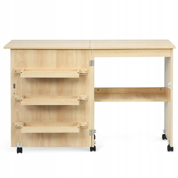 Foldbart skrivebord og skab, 118,5x40x79,5 cm