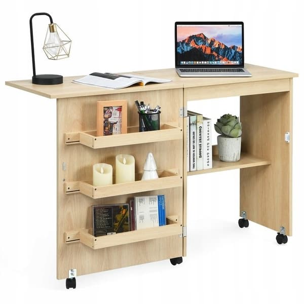 Foldbart skrivebord og skab, 118,5x40x79,5 cm