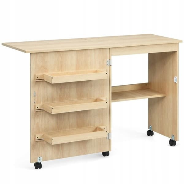 Foldbart skrivebord og skab, 118,5x40x79,5 cm