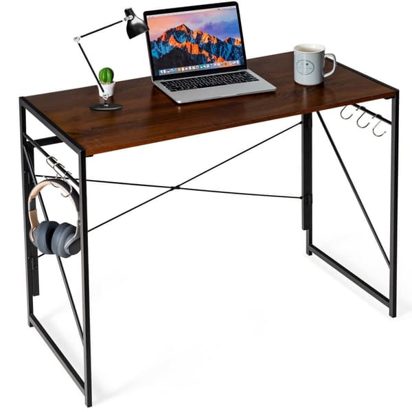 Sammenklappeligt computerbord, 39,5x19,5x29,5 tommer, Brun