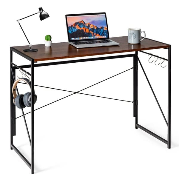 Sammenklappeligt computerbord, 39,5x19,5x29,5 tommer, Brun