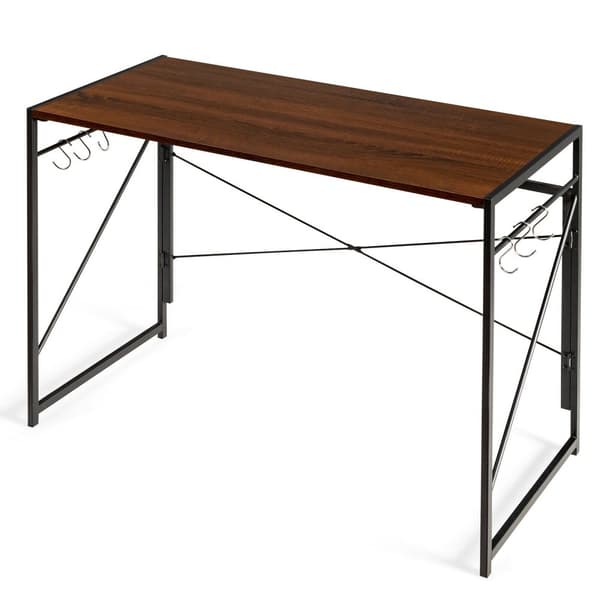 Sammenklappeligt computerbord, 39,5x19,5x29,5 tommer, Brun