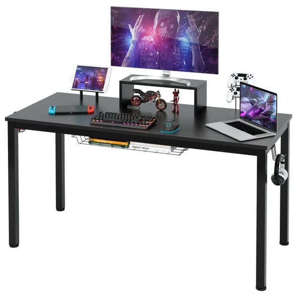 Gaming skrivebord, 155x60x94 cm, Sort