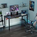 Miniatyrbillede 7 af 8: Gaming skrivebord, 155x60x94 cm, Sort