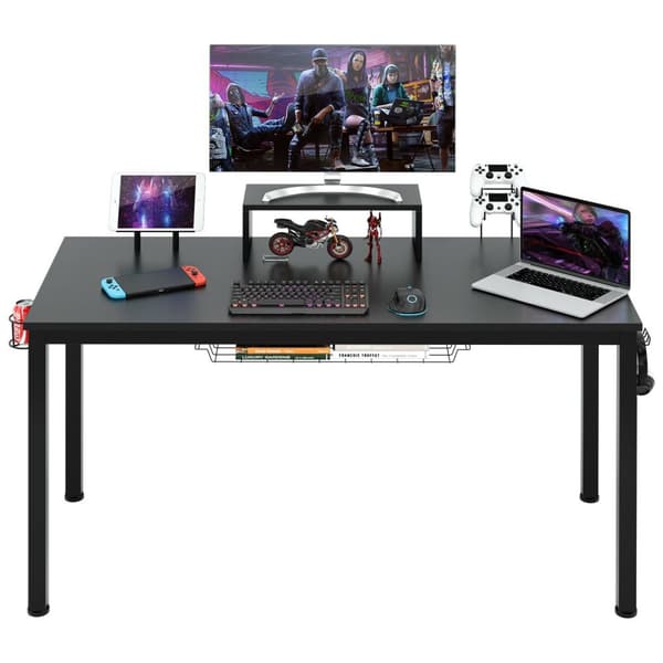Gaming skrivebord, 155x60x94 cm, Sort