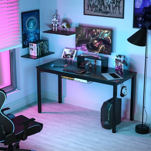 Gaming skrivebord, 155x60x94 cm, Sort