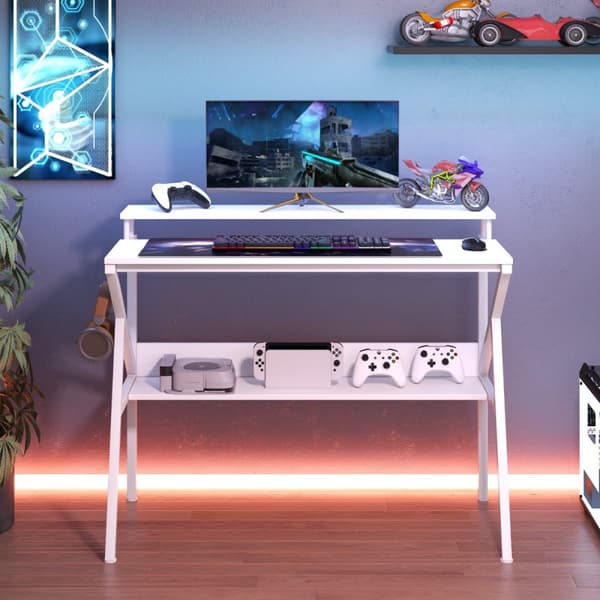 Computerskrivebord, 100x48x81.5 cm, Brun og Sort