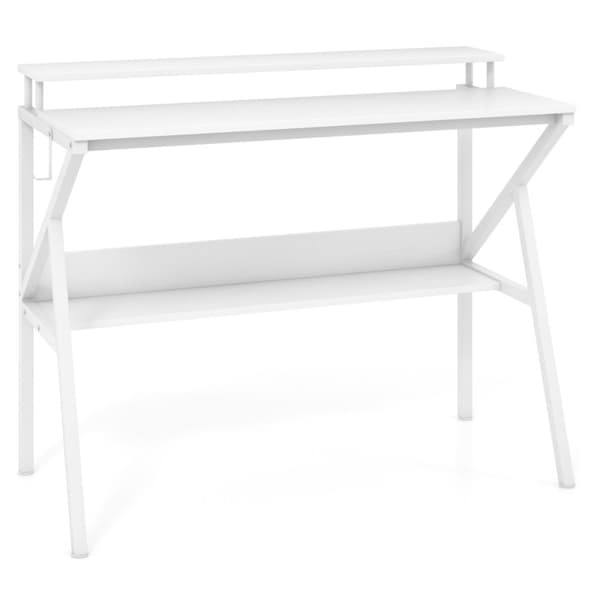 Computerskrivebord, 100x48x81.5 cm, Brun og Sort