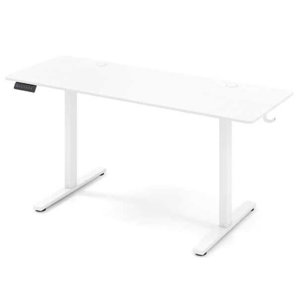 Stå-sitt skrivbord, 160x60 cm, Vit