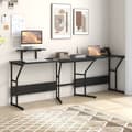 Miniatyrbillede 3 af 8: L-formet skrivebord, 148x148x91 cm, Rustikt brun