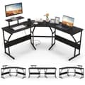 Miniatyrbillede 5 af 8: L-formet skrivebord, 148x148x91 cm, Rustikt brun