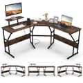 Miniatyrbillede 3 af 8: L-formet skrivebord, 148x148x91 cm, Brun
