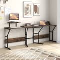 Miniatyrbillede 2 af 8: L-formet skrivebord, 148x148x91 cm, Brun