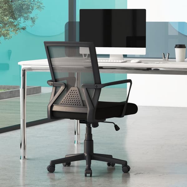 Skrivebordsstol, 24x35-39 tommer, Sort