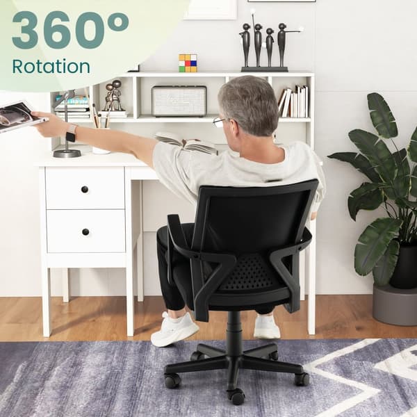 Skrivebordsstol, 24x35-39 tommer, Sort