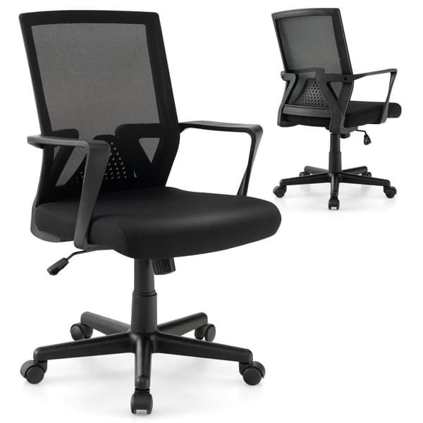 Skrivebordsstol, 24x35-39 tommer, Sort