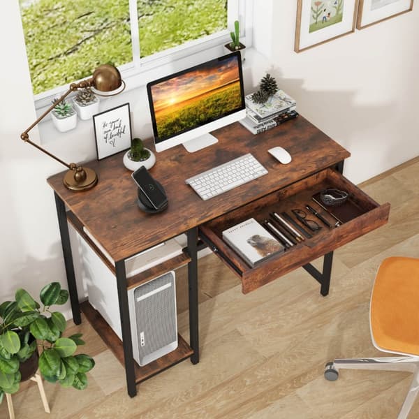 Computerskrivebord, 100x50x76 cm, Brun