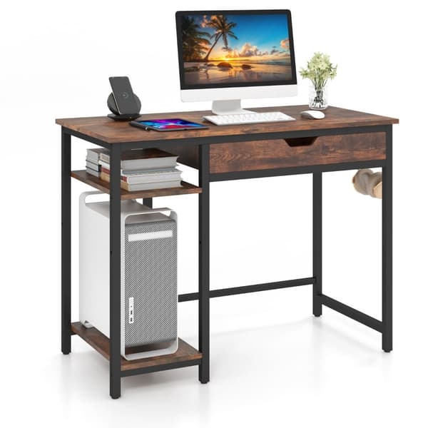 Computerskrivebord, 100x50x76 cm, Brun