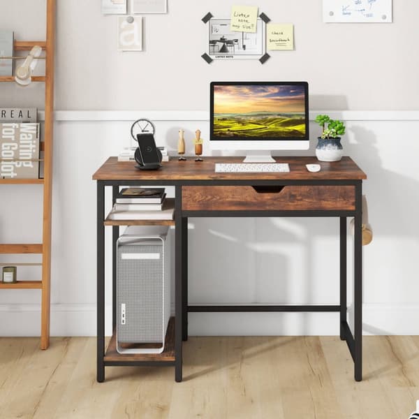 Computerskrivebord, 100x50x76 cm, Brun
