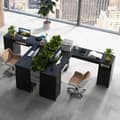 Miniatyrbillede 5 af 8: L-formet Computer Skrivebord, 168x168x76 cm, Sort