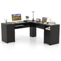 Miniatyrbillede 1 af 8: L-formet Computer Skrivebord, 168x168x76 cm, Sort