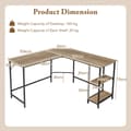 Miniatyrbillede 4 af 8: L-formet skrivebord, 138x138x75,5 cm, Sort/Brunt