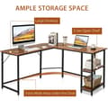 Miniatyrbillede 5 af 8: L-formet Skrivebord, 138x138x75.5 cm, Sort/Brunt