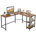 Miniatyrbillede 2 af 8: L-formet Skrivebord, 138x138x75.5 cm, Sort/Brunt